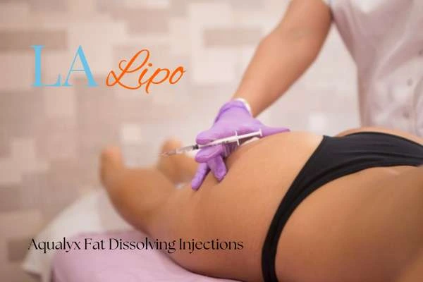 Woman having fat dissolving injections Ledbury on thighs