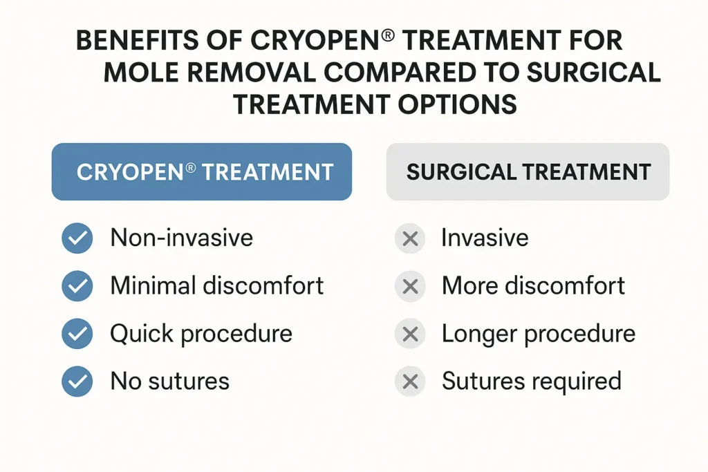 Benefits of professional mole-removal assessment at LA LIPO Ledbury